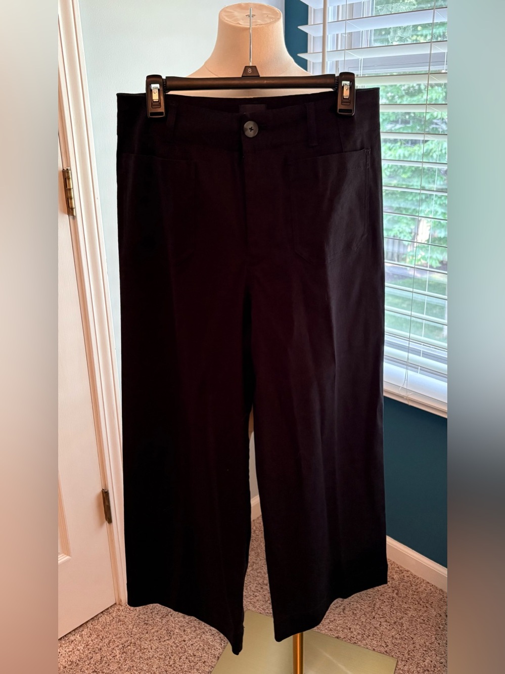 Maeve Colette Linen Blend High Waist Wide Leg Cropped Pants